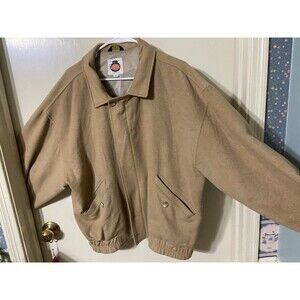 Vintage Zero King Camel Hair Wool Bomber Jacket Mens Size L Lined Made In USA
